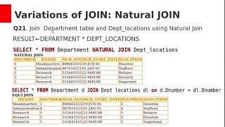 SQL and Relational Algebra Part5 - Join Operation( THETA JOIN, EQUI JOIN, NATURAL JOIN)