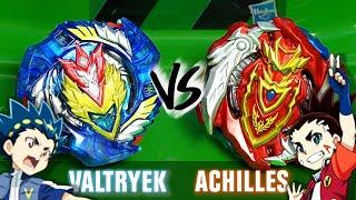 TURBO BLADE SHOWDOWN! | Turbo Valtryek V3 .Z.Ev VS Turbo Achilles A4 .00.Dm-S | Beyblade Burst Turbo