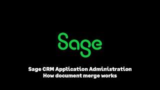 Sage CRM: How document merge works