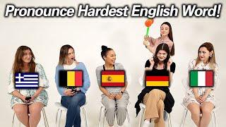 5 Europeans Try to pronounce The Hardest English words!!(Spain, Greece, Germany, Belgium, Italy)