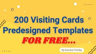 200 Visiting Card PSD Predesigned Template  For Free | OMT | Kaushal Pandey | Free Templates