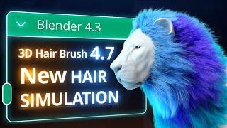 3D Hair Brush 4.7 | Support Blender 4.3New Hair Dynamics  | VFX Grace #NewHairSystem #blenderaddon