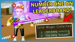 I Got Number One On The Leaderboard! Max Magic & Sword! | Roblox Spellblade Simulator