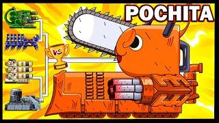 WHAT IF the Boss was Pochita  Мега танки VS Мега Босс| Мультики про танки | Arena Tank Cartoon