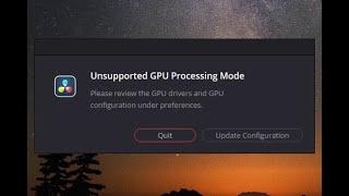 Unsupported GPU Processing Mode Error with Nvidia Quadro RTX Series GPU via DaVinci Resolve 18