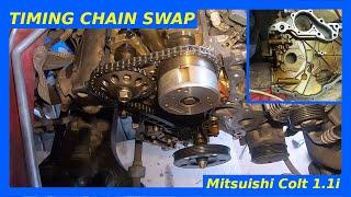 Mitsubishi Colt 1.1i - Timing Chain Swap (HD)