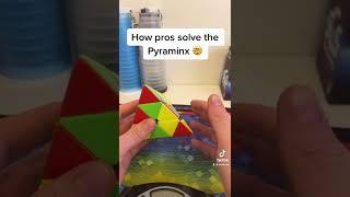 How Pros solve the Pyramid Rubik’s Cube!  #shorts