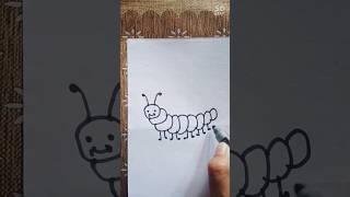 How to draw a caterpillar? #easydrawing #caterpillar #viral #shorts #youtubeshorts