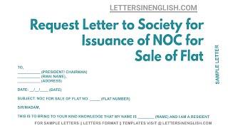 Request Letter To Society For Issuance Of NOC For Sale Of Flat - NOC Letter for Sale of Flat