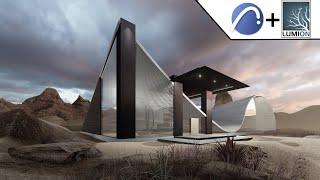 Современный дом в пустыне | Сложные формы ArchiCAD + LumiON