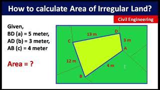 How to Calculate Area of Irregular Land or Plot Step by Step