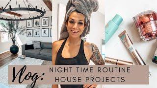 VLOG: Night time routine, products, house projects/ mom with muscle