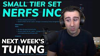 Small Tier Set Nerfs (and Compensation Buffs) coming Next Week