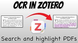 OCR in Zotero (Search and Highlight PDFs)