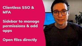 Update 2.54: Clientless SSO & MFA, manage permissions and add apps from a sidebar & more!