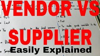 Vendor vs Supplier|Difference between vendor and supplier|Vendor and supplier difference