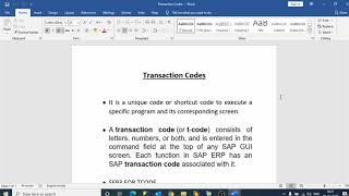 transaction code in sap abap