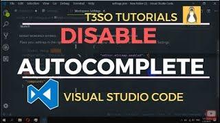 How to Disable autocomplete in Visual Studio Code