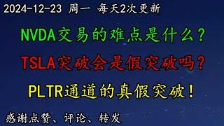 美股 华尔街预警：市场脆弱，警惕风险！NVDA交易的难点是什么？TSLA突破历史高点会是假突破吗？MSTR董事长提交数字资产框架提案！PLTR通道的真假突破！SOXL多头空头的困惑！