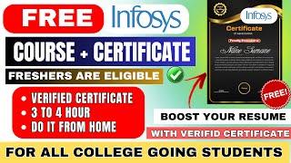 infosys free certificate course | Free certificate course online | Free Certificate 