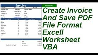 Create Invoice And Save PDF Format Excell VBA