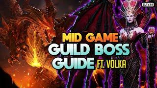 GUILD BOSS GUIDE - How to Progress in the Midgame Using VOLKA ⁂ DAY 38 F2P ⁂ Watcher of Realms