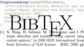 How to Generate References with LaTeX (BibTeX)