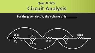 Circuit Analysis (Network Theory) Solved Problem | Quiz # 325