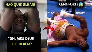 FICOU EM CHOQUE Adesanya REAGE AO VIVO ao NOCAUTE BRUT4L de Joshua sobre SEU AMIGO Ngannou no BOXE