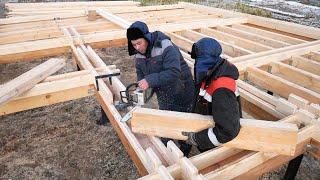 We built a house out of double timber. Step by step construction process