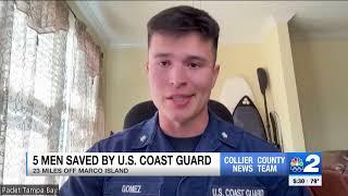 Five boaters rescued by Coast Guard 23 miles SW of Marco Island