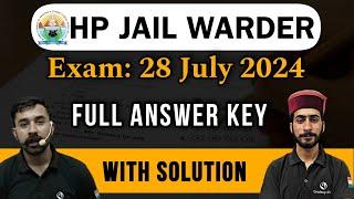 HP Jail Warder Exam 2024 - Full Answer Key || With Solution