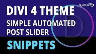 Divi Theme Simple Automated Post Slider 