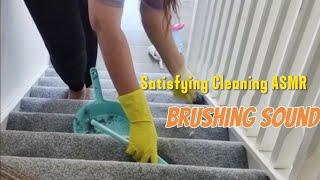 ASMR Brushing Sweeping, Dusting, Spraying, Wiping Stairs/No Talking