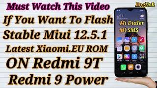 Flash Miui 12.5.1 xiaomi.eu rom On Redmi 9 Power Or Redmi 9T English