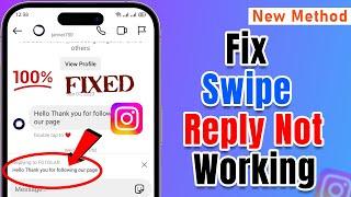 Instagram Message Swipe Reply Not Working 2024 | Instagram Reply Option Not Showing : Fix