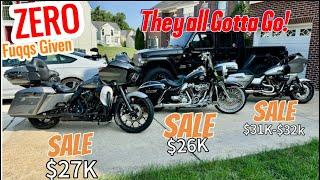 All my Harley-Davidson are all for Sale 23.5 CVO Road Glide, 23 Road King, and 21 Road Glide Limited