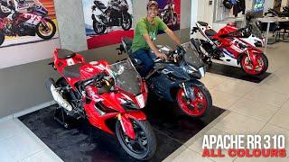 TVS Apache RR 310 New Model  All Colours in 1 Video  Most Detailed Walkaround 