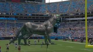 The Carolina  @Panthers  debuted a mixed-reality Panther that prowled around the stadium prior to...