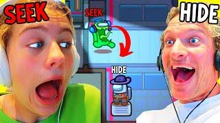 SECRET HIDING SPOT in HIDE AND SEEK IN AMONG US (hilarious) ...Gaming w/ The Norris Nuts