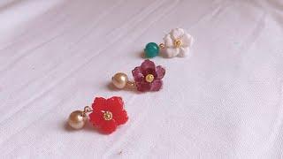 diy resin flower earrings/making simple and beautiful resin earrings/uv resin jewelry/drop earrings