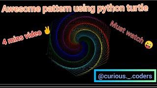 Amazing pattern using python turtle | Create pattern using python turtle | Curious coders #youtube