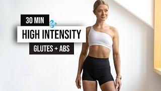 30 MIN KILLER HIIT, GLUTES AND ABS Workout - With Weights - Home Workout for a Stronger Booty & Core