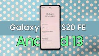 Samsung Galaxy S20 FE One UI 5 Update | Galaxy S20 FE 5G Android 13 Update