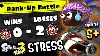 SPLATOON 3 RANKED IS STRESSFUL (Road to S+ Rank)