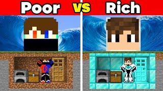 Poor vs Rich Tsunami Bunker Battle in Minecraft