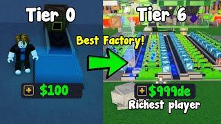 I Built The Best Tier 6 Factory In Factory Simulator Roblox! Richest Player