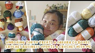 Unboxing Tokyo Treats & Sakura Co Boxes | Crochet Business Update | Crochet with Me | Studio Vlog