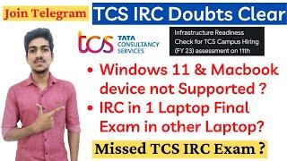 TCS Infrastructure Readiness Check Doubts | TCS IRC Test Missed | TCS Hiring Freshers 2023 Batch