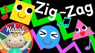 Baby Sensory.【Zig-Zag】High contrast animation with cute sounds. Calm baby. ＃BabySensory